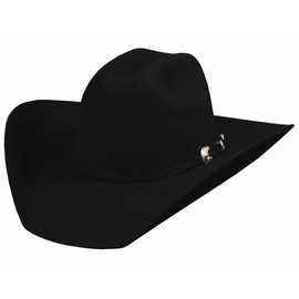 Bullhide Felt Collection Kingman 4x Premium Wool Western Cowboy Hat, 4" Brim, Black, 7 5/8