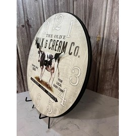 Cow Clock | Ultra Quiet Quartz Mechanism | Hand Made in USA Beautiful Crisp Lasting Color | Comes in 8 Sizes (18-Inch, Cow Clock)
