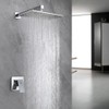 Shower Faucet Set Chrome Rainfall 12“ Rectangle Stainless Steel Shower