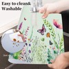 Vinyl Butterfly Floral Green Placemats - Set of 4, Heat