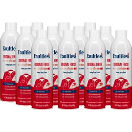Laundry Starch Spray, Faultless Original Hold Ironing Enhancer Spray Starch for a Smooth Iron Glide on Clothes & Fabric (20oz 12 Pack) Even Spray, Easy Iron Glide, No Reside