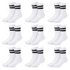 Auranso Kids Socks 9 Pairs Girls White Sports Mid-calf Crew
