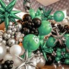 PartyWoo Green Star Balloons 6 pcs, One-Piece 14-Pointed Starburst Balloons,
