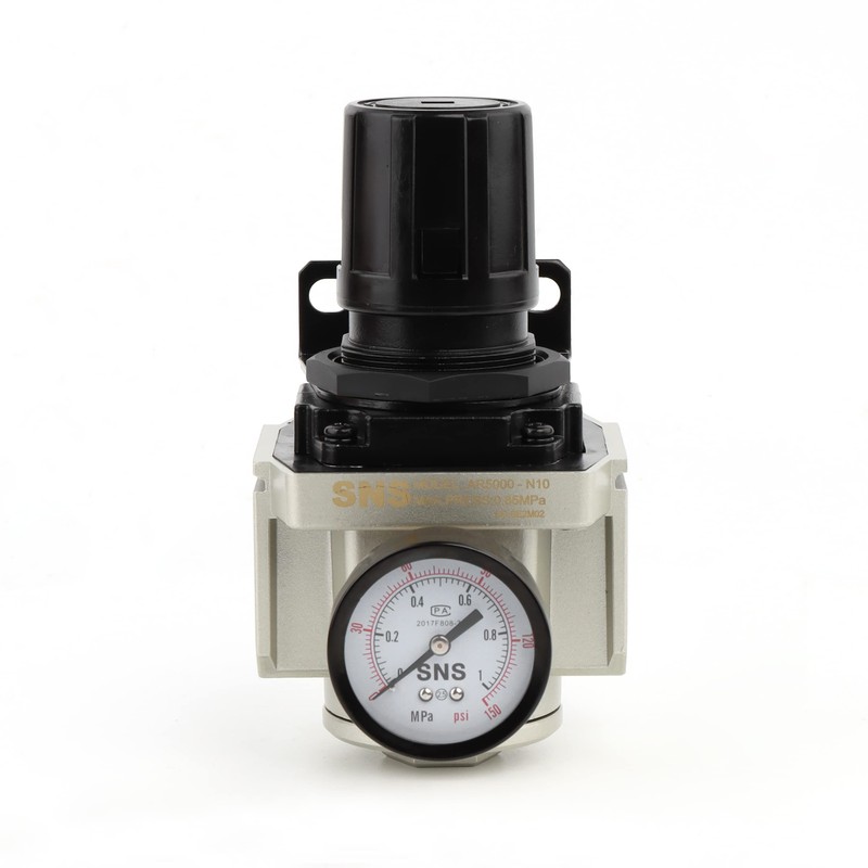 SNS Air Compressor Pressure Regulator With Bracket and Gauge Female