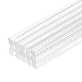 MECCANIXITY 30pcs Acrylic Square Rods 3/16" x 10" Clear Acrylic Dowel Rods Sticks Acrylic Plastic Sticks Strip for DIY Crafts Lighting Gardening Decorations - 5mm x 250mm