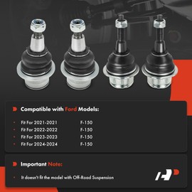 A-Premium Set of 4, Front Upper and Lower Ball Joints Kit, Compatible with Ford F-150 F150 2021 2022 2023 2024, Except Off-Road Suspension