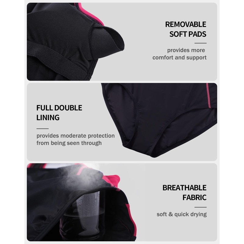 beautyin Womens Plus Size Lap Swimming Suit One Piece Tummy