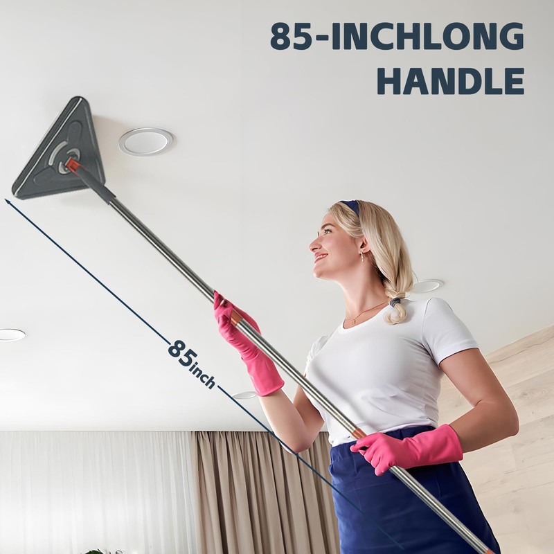 85Inch Wall Mop, Long Handle Wall Cleaner,Baseboard Cleaner Tool with