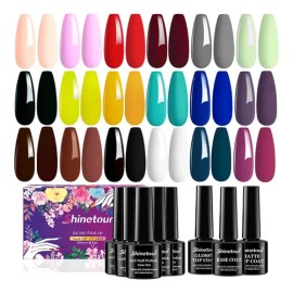 21Pcs Kit Esmaltes Uña Gel SemipermanenteBase CoatGlossy Top CoatMatte Top Coat SHINETOUR kit Uña polygel Nail polish kit profesional Uña kit esmalte 