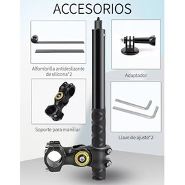 BOBOJIIIER Soporte de Manillar para Moto y Palo Selfie Invisible Compatible con Cámaras Gopro, Insta360 One X, X2, X3, RS, R, Dock para Selfie Stick