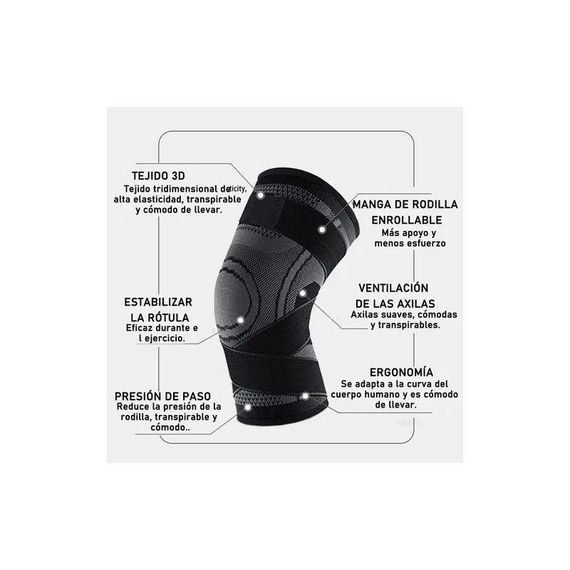 Rodilleras Elásticas Deportiva Compresion Gym Ortopédica 2pk