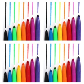 BANDIDOS Pack 32 Chunky Jumbo Fibre Pens - Thick Easy Grip Colourful Art Craft School Kids Felt Tip Markers