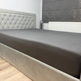 NANGAL BEDDING Microfiber Fitted Sheet | Premium Quality 100GSM Ultra Soft Brushed Fabric | Extra Deep Pocket-15 Inches (38CM) | All around Elastic | Breathable | Shrink & Fade Resistant | Twin | Gray