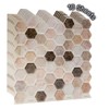 Decopus 3D Peel and Stick Tile (Hexagon Marble Brown 10Pack
