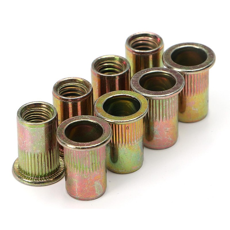 100PCs Carbon Steel 3/8-16 Rivet Nuts Zinc Plated Head Insert