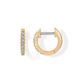 PAVOI 18K Yellow Gold Vermeil Post Cubic Zirconia Cuff Earring Huggie Stud