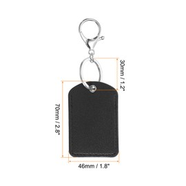 PATIKIL Leather Key Fob, 2 Pack PU Leather Key Fob with Key Rings Keychain Holder for Keys ID Key Cards, Black