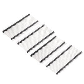 sourcing map 10pcs 2.54mm Pitch 40Pin 40mm Long Double Row Straight Connector Pin Strip for Prototype Shield