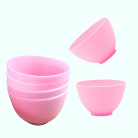 PLINNILUY 6 Pack Silicone Face Mask Mixing Bowls - Microwave & Freezer Safe, Non-Stick Esthetician Bowls for DIY Skincare, Clay Masks, Hair Color, 3.3-inch Esthetician Supplies(Pink)