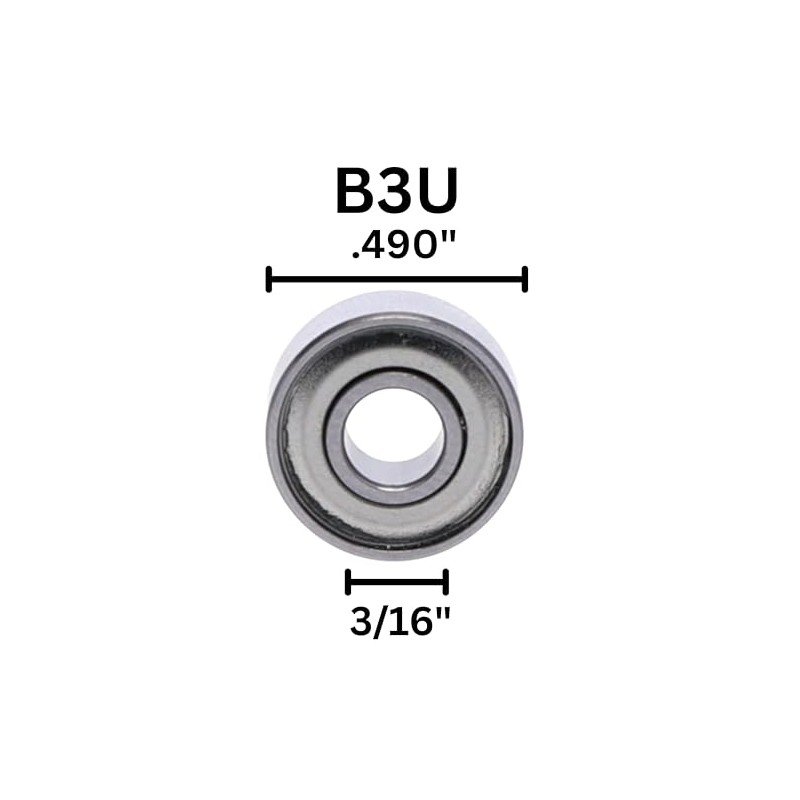 Whiteside B3U Ball Bearing: .490 Inch Outside Diameter, 3/16 Inch
