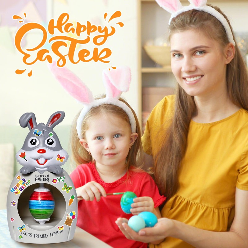 Angenster Easter Egg Decorator Kit, Bunny Egg Spinner Decorating Machine