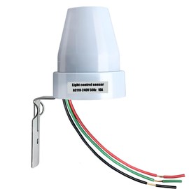 Meskliu Photocell Light Sensor,10A AC110-240V Dusk to Dawn Outdoor Photoelectric Light Control Switch,Hard-Wired Post Eye Light Control with Automatic Illumination Detection Circuit