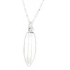 LGU Sterling Silver Surfboard Charm with Thin Singapore Chain Necklace