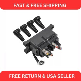 Caltric 4015095 4013465 Winch Contactor Solenoid Relay w/ Caps for Polaris