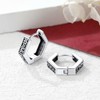 FaithHeart Hexagon Hoops Mens Sterling Silver Viking Rune Hoop Earrings