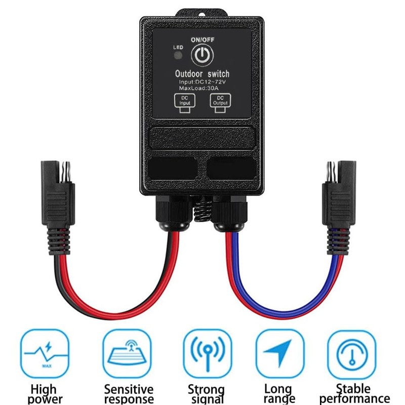 ZHOFONET 12 Volt Wireless Remote Control Switch with SAE Connector