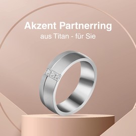 Akzent - Wedding rings, partner rings, engagement rings, titanium matte silver-coloured + engraving proposal rings, wedding rings, Non-precious metal