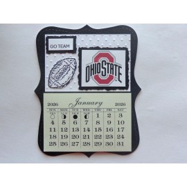 HANDMADE OHIO STATE LOVE FOOTBALL GO TEAM 2026 MINI MAGNETIC CALENDAR MONTHLY PAGES