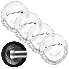 Shower Curtain Rod Holder for Wall,No-Drill Self-Adhesive Tension Rod Holder,Max Diameter 2.6 Inches,Fits Shower Rod Under 1.97 Inches In Diameter,Holds up to 80 Pounds,Clear-ABS,4 Pack.