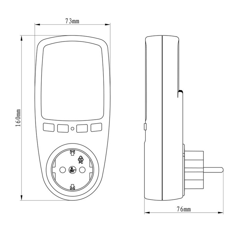 Digital LCD Display Energy Cost Meter Plug Power Consumption Monitor