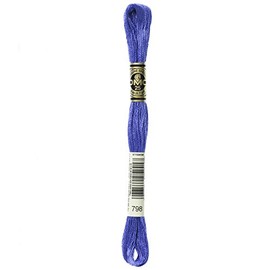 DMC 117-798 6 Strand Embroidery Cotton Floss, Dark Delft Blue, 8.7-Yard