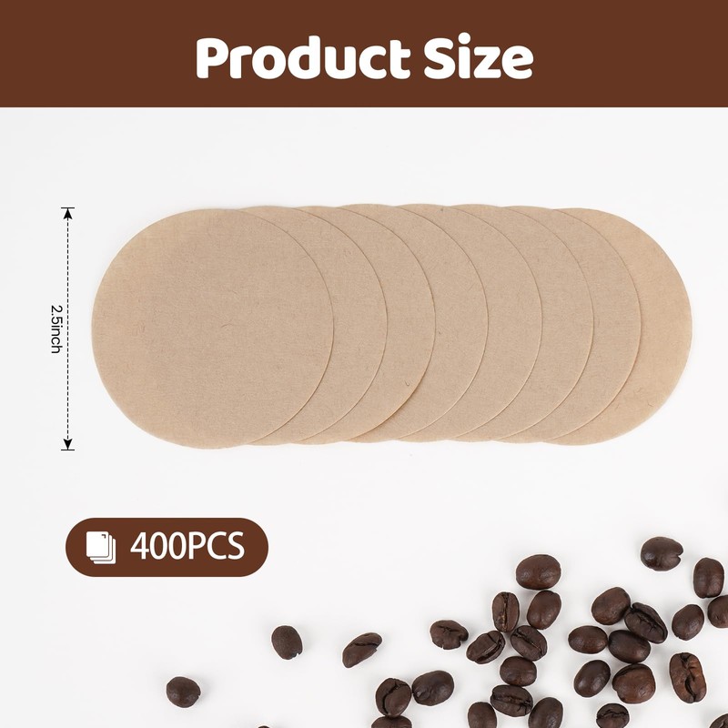 NUTTDOO Coffee Filters Papers, 64mm/2.5 Inch Round Coffee Filter Paper