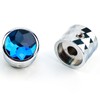 OVSAL 2PCS Solid Aluminum Guitar Knobs，Blue Crystal Style Top Volume