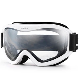 JULI Ski Goggle/Snow Snowboard Goggles for Men, Women & Youth - 100% UV Protection Anti-Fog Dual Lens(White Frame+83% VLT Clear Lens)