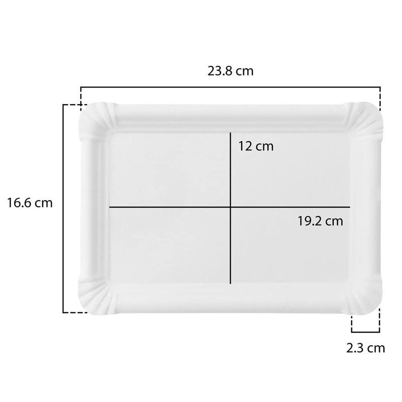 Extiff - Pack of 20 White Cardboard Bowls, Pastry or