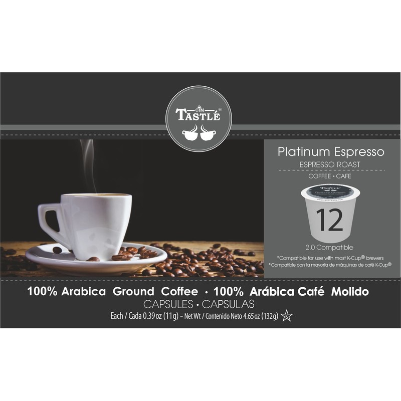 Cafe Tastlé Platinum Espresso Roast Single Serve Coffee, 12 Count