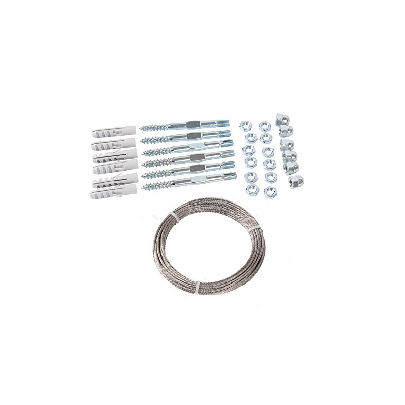 Gardinger Trellis Cable System Galvanised Steel Complete Set with 6