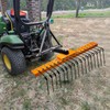 LTSEAME 48" Durable Pine Straw Rake Steel Spring Landscape Rake