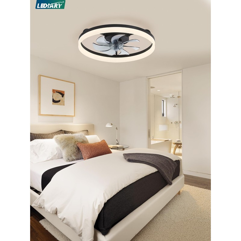 20" Low Profile Ceiling Fans with Lights, APP & Remote,