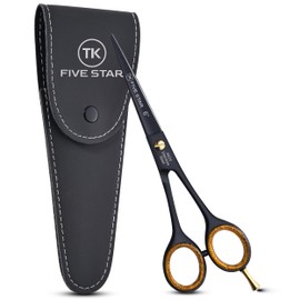 Five Star Solingen Vegas Black Professional 6 Inch Sharp Hairdressing Scissors Hair Scissors Beard Scissors Hair Cutting Scissors with Super Fine Micro Teeth Rustproof