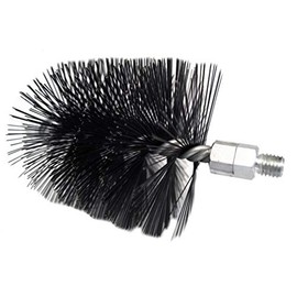 FIREFIX 2036/4 Steel Wire Stove Pipe Brush with M12 Male Thread, 125mm Diameter, Black