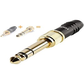 HICON Connector 6.3 mm Stereo Jack Headphone Adaptor with Mini Jack Male 3.5 mm/Hi J3563S