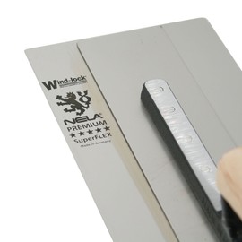 Nela Premium Chrome Steel Smoothing Trowel 11" x 4.75" Wood Handle BiKo Grip