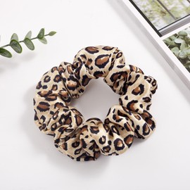 SALE 100% Pure Mulberry Silk Hair Scrunchies16 Momme silk scrunchies 100% SilkHair Scrunchies Silk Hair Ties for Women Girls Curly Thick Thin Hair Women's Black Satin Sleep (1, 14 leopard print)