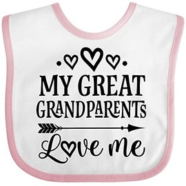 inktastic My Great Grandparents Love Me Baby Bib White and Pink 3f1ae