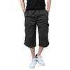 TIANBA Mens 3/4 Long Cargo Shorts Loose Fit Elastic Work